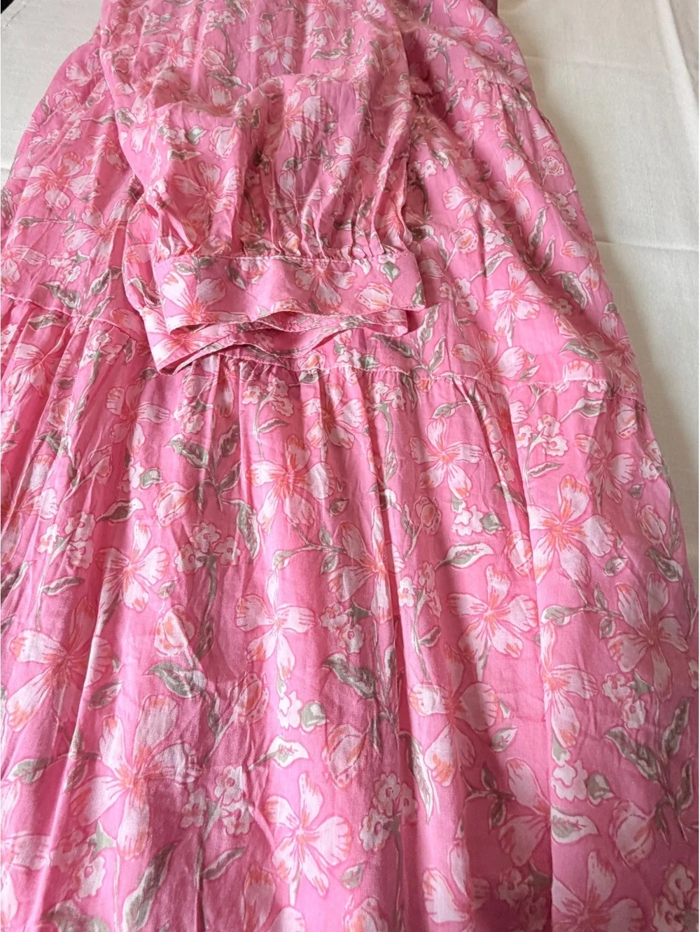 Vineyard Vines Women's 3X Pink Floral Long Sleeve Dress Cotton Rayon Blend